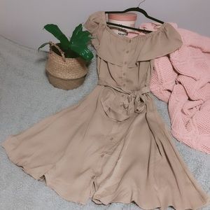 NWT! Off the Shoulder Shirt Midi Dress